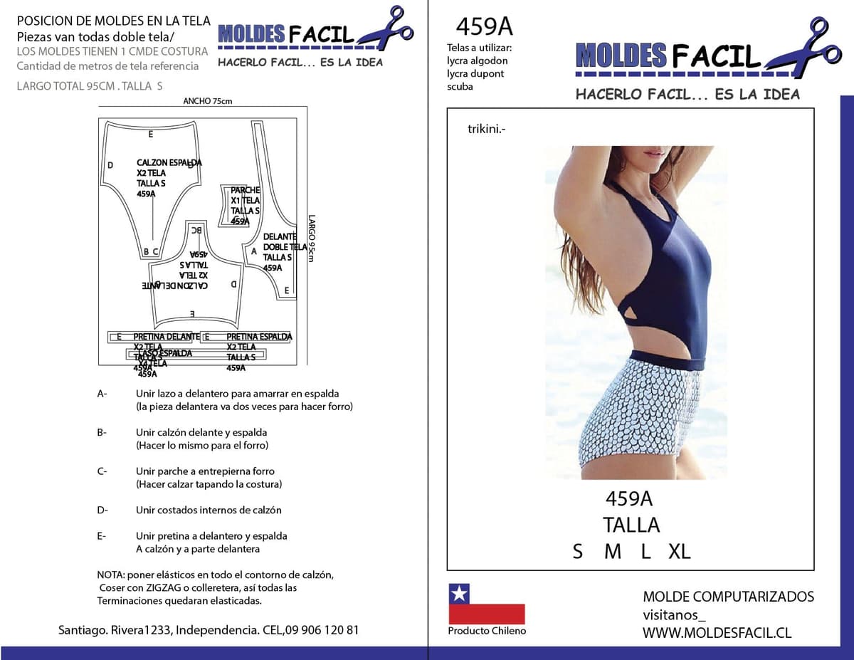Patrón de costura Trikini — Moldes Fácil