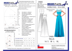 Vestido de fiesta en gasa - vista 1