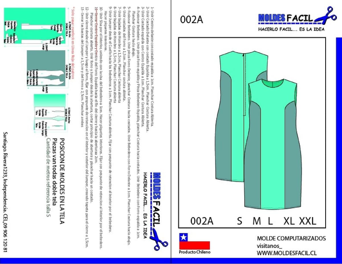 Patrón de costura Vestido — Moldes Fácil