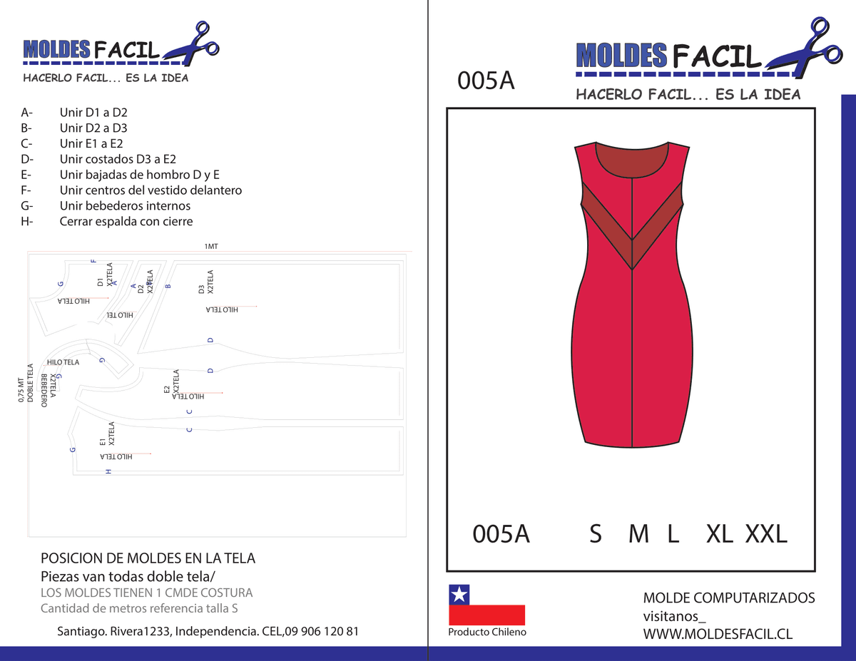 Patrón de costura Vestido — Moldes Fácil