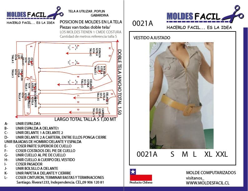 Patrón de costura Vestido Ajustado — Moldes Fácil