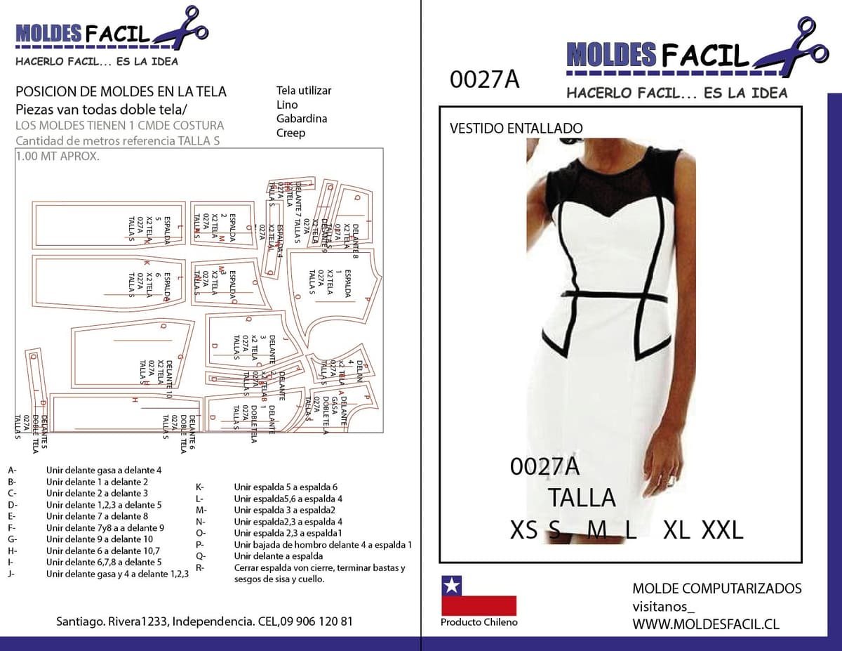 Patrón de costura Vestido Entallado — Moldes Fácil