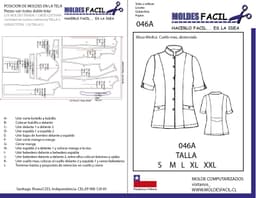 Blusa Médica Cuello Mao Abotonada - vista 1