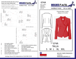 CHAQUETA MUJER CRUZADA, PLIEGUES EN EL CENTRO - vista 1