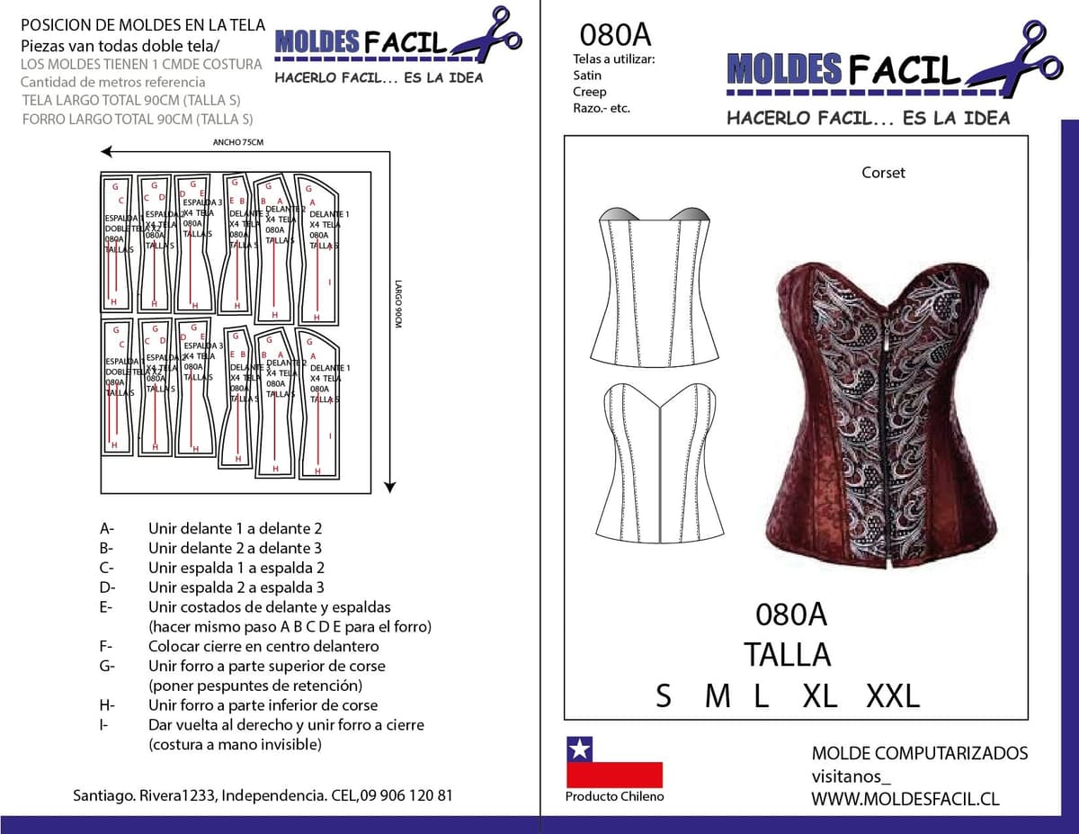Patrón de costura CORSÉ — Moldes Fácil