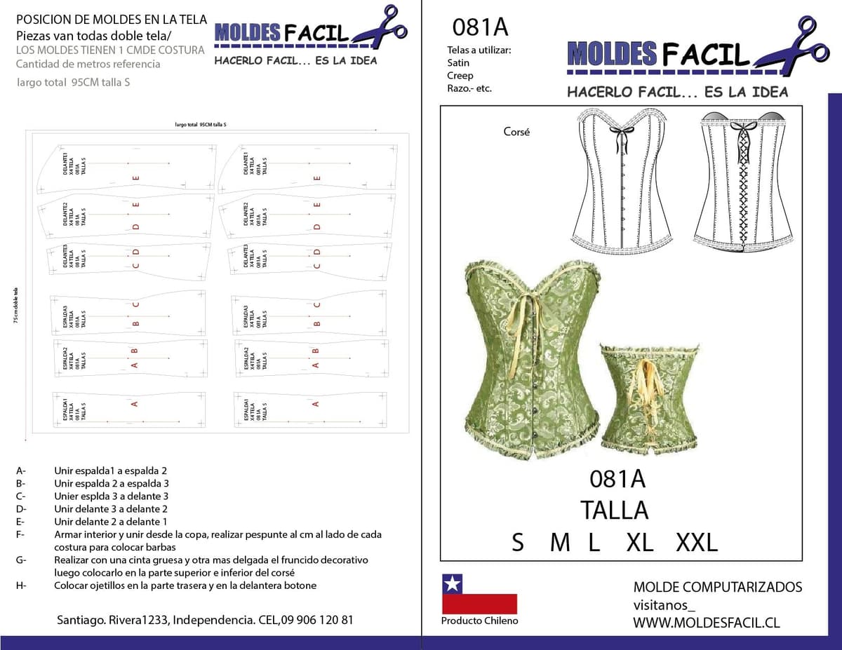 Patrón de costura CORSÉ — Moldes Fácil