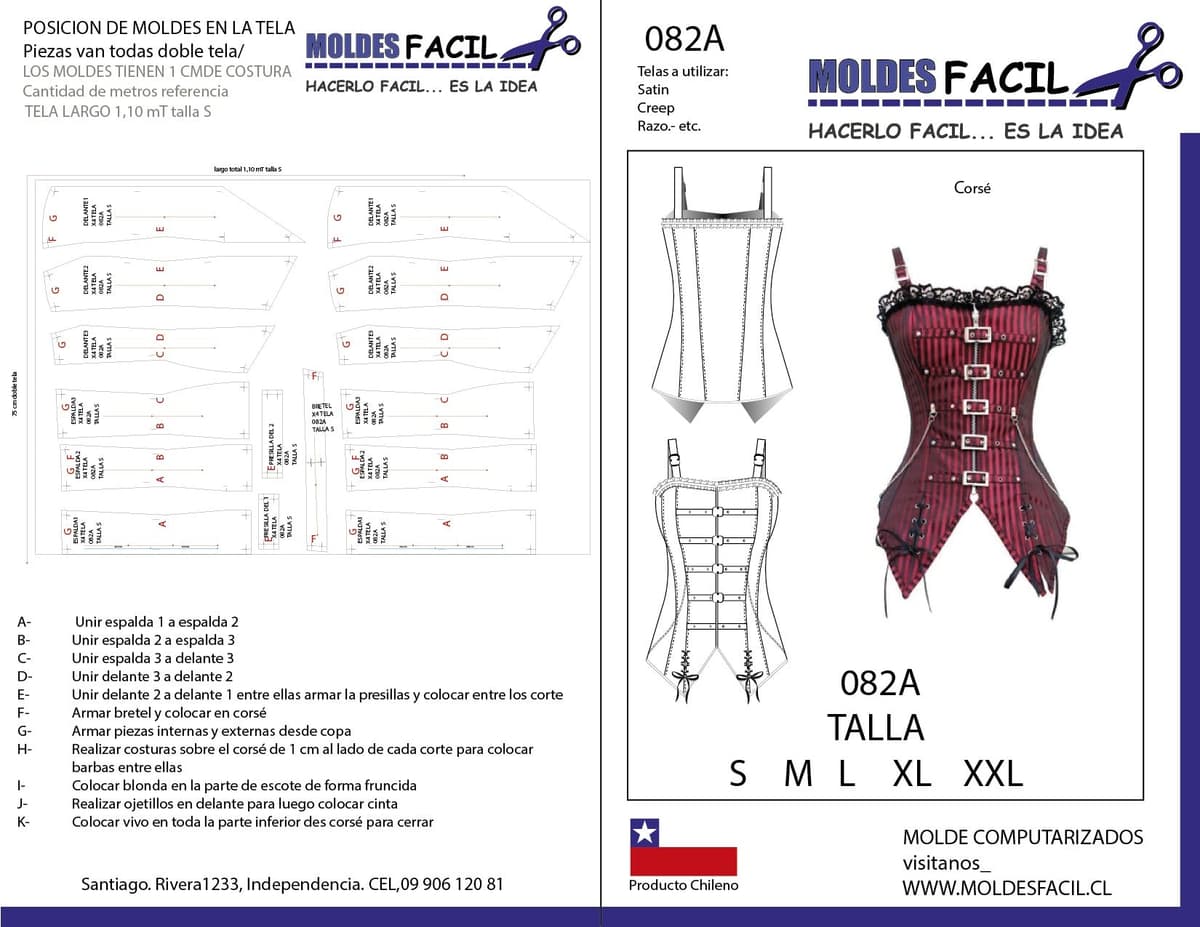 Patrón de costura CORSÉ — Moldes Fácil