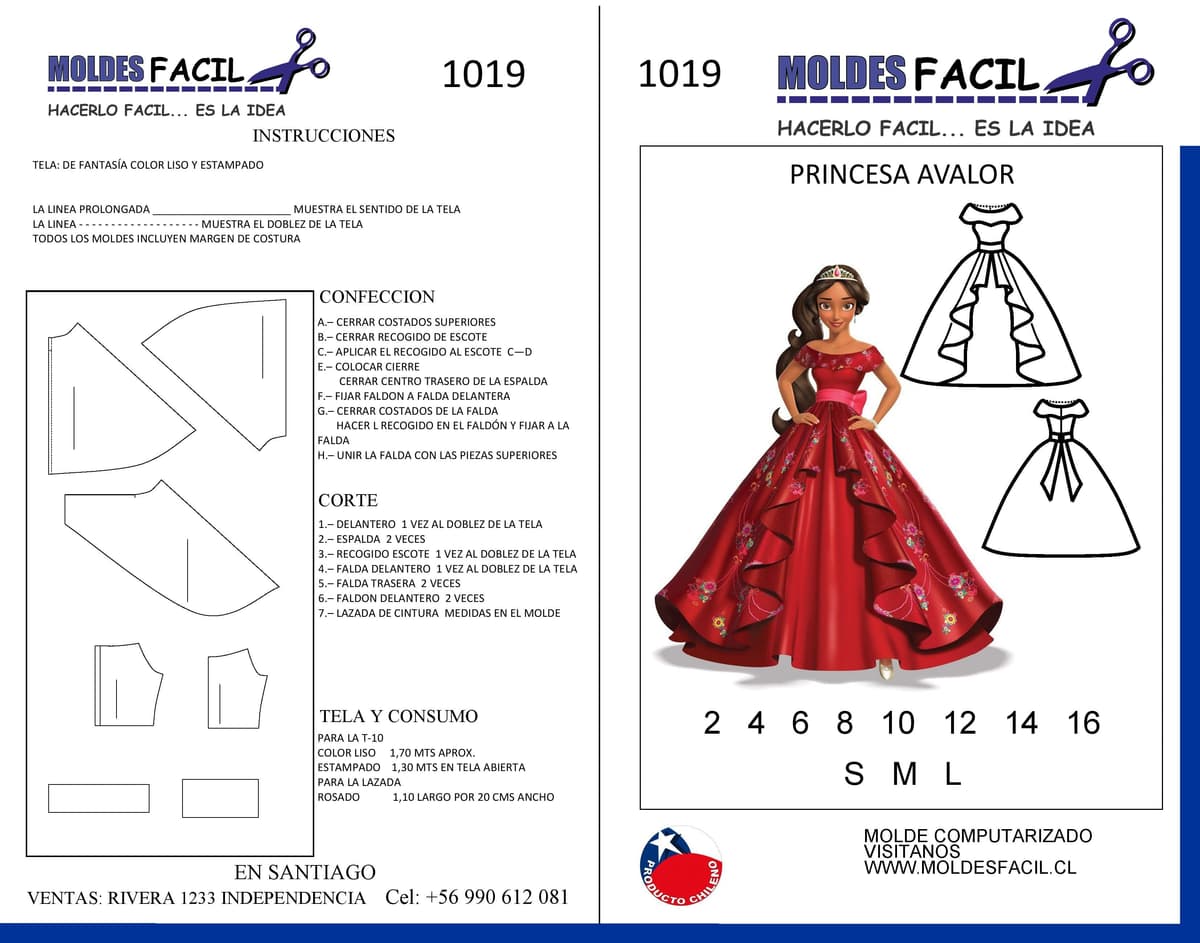 Patrón de costura Princesa A Valor — Moldes Fácil