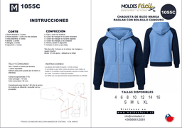 Chaqueta de buzo manga raglan con bolsillo canguro - vista 1