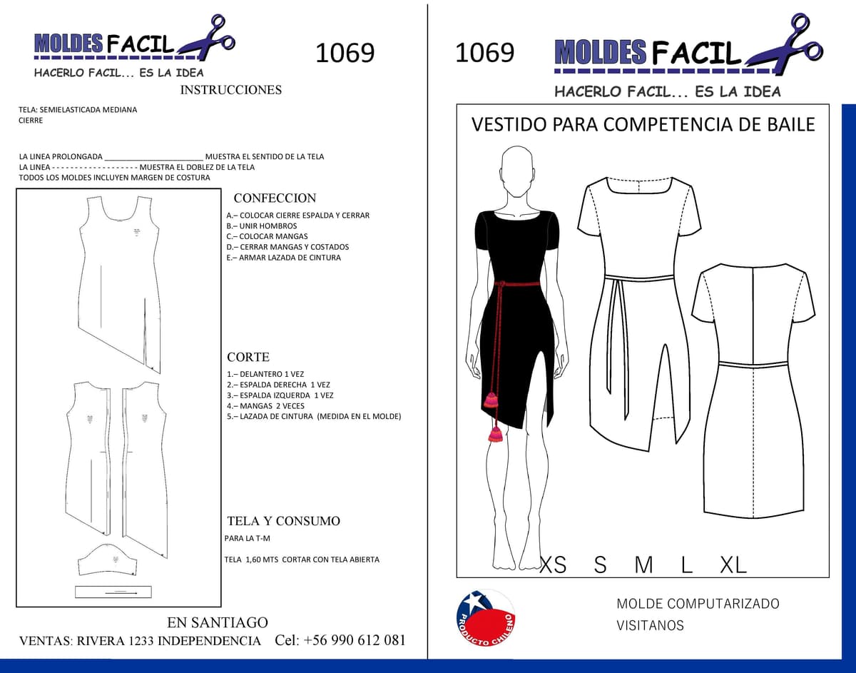 Patrón de costura Vestido para Competencia de Baile — Moldes Fácil