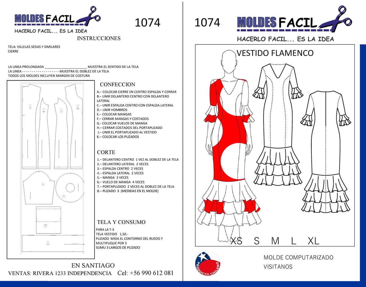 Patrón de costura Vestido Flamenco — Moldes Fácil