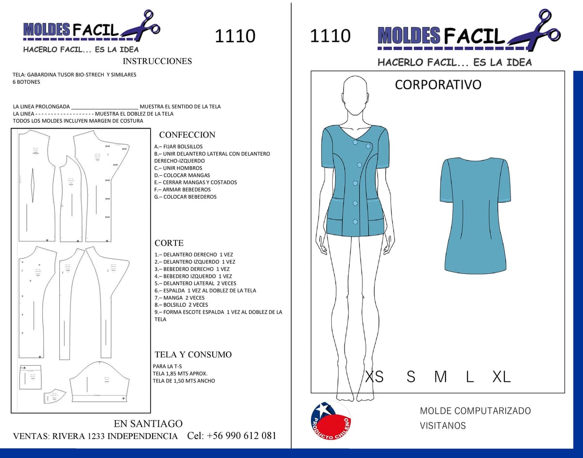 Patrón de costura Corporativo — Moldes Fácil