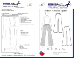 Pantalón en telas de algodón - vista 1