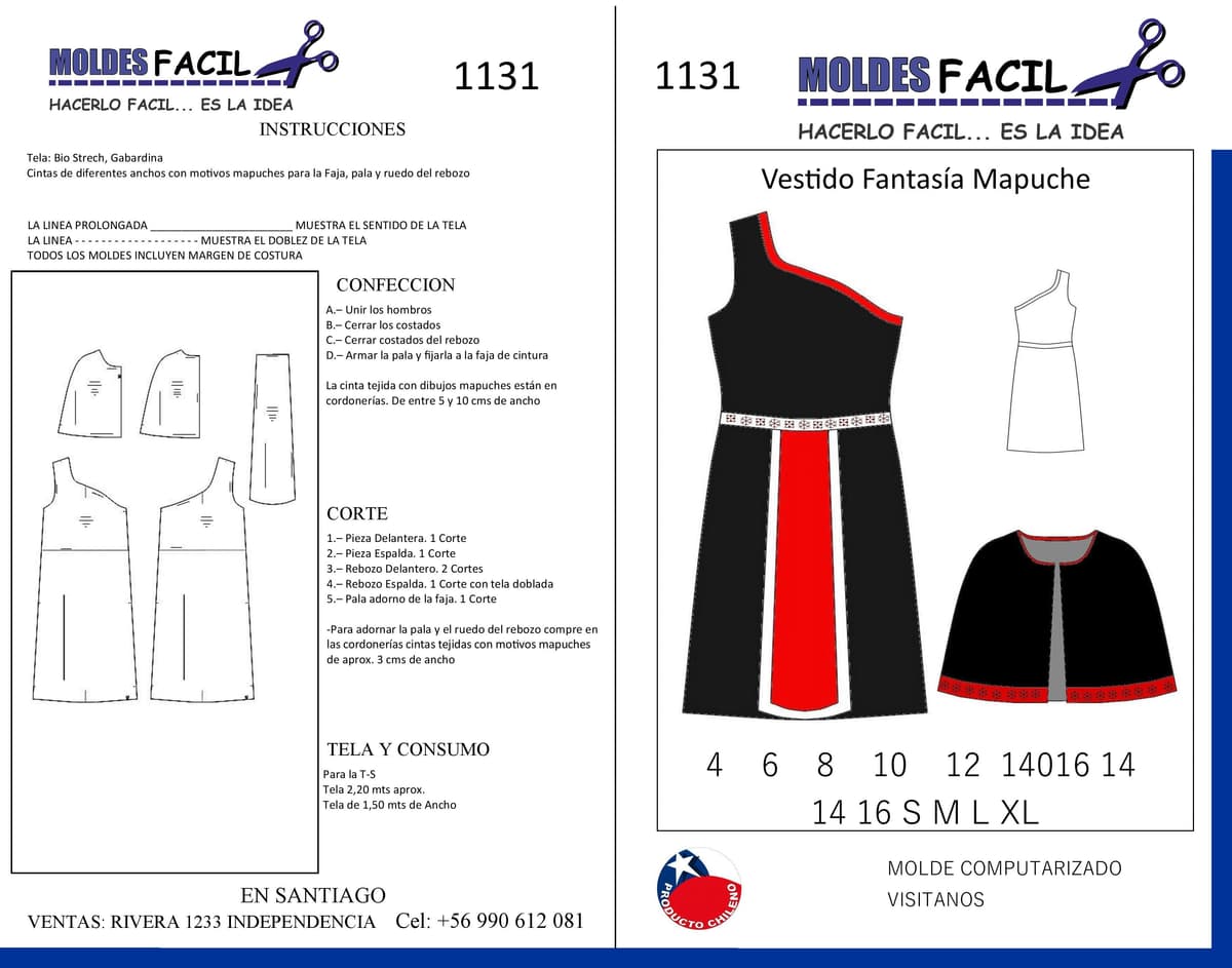 Patrón de costura Vestido Fantasía Mapuche — Moldes Fácil