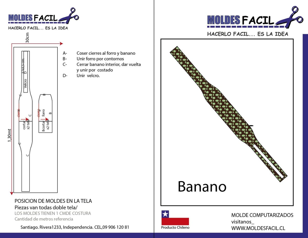 Patrón de costura Banano — Moldes Fácil