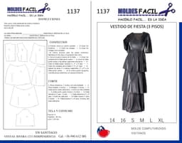 Vestido de fiesta de tres pisos - vista 1