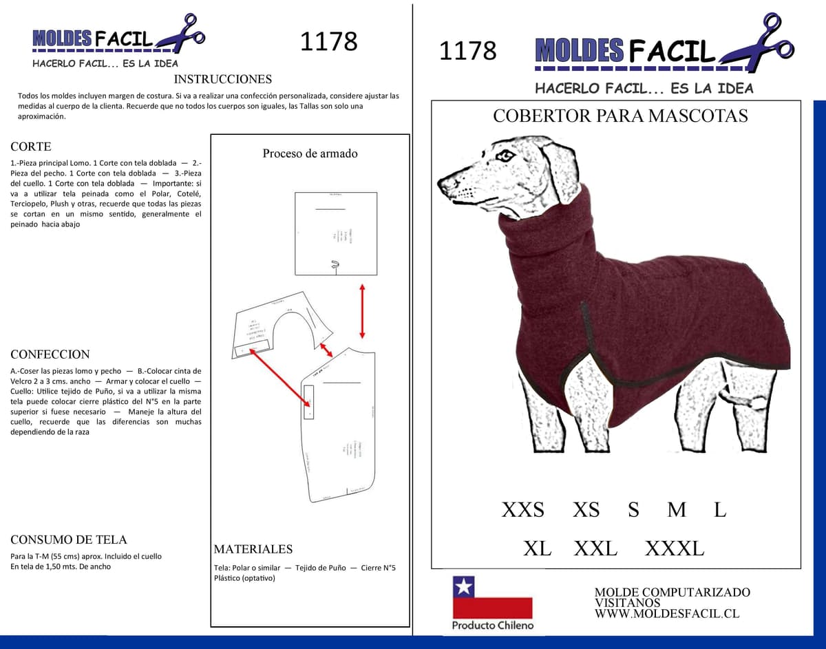 Patrón de costura Cobertor para mascota — Moldes Fácil