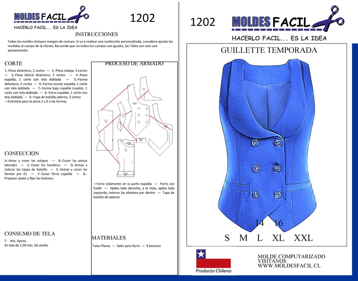 Patrón de costura GUILLETTE TEMPORADA — Moldes Fácil
