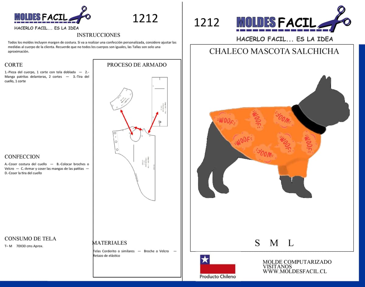 Patrón de costura Chaleco Bulldog — Moldes Fácil