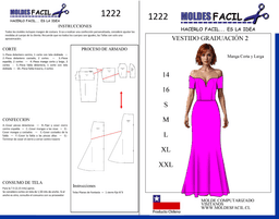 Vestido graduación #2 manga corta y larga - vista 1