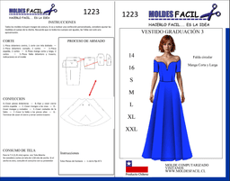Vestido graduación #3 Falda circular manga corta y larga - vista 1