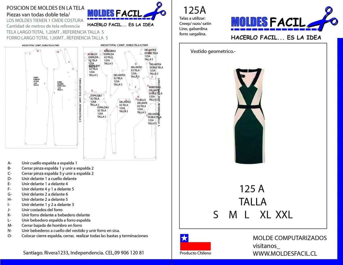Patrón de costura Vestido Geométrico — Moldes Fácil
