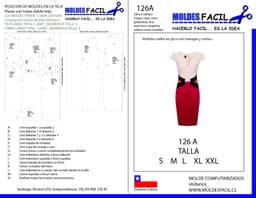 Vestido Cuello en Pico con Mangas y Corte - vista 1