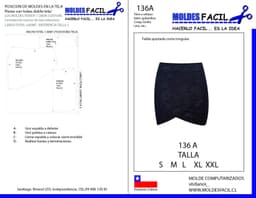 Falda ajustada corta irregular - vista 1