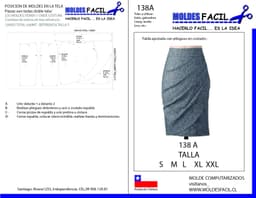 Falda ajustada con pliegues en costado - vista 1