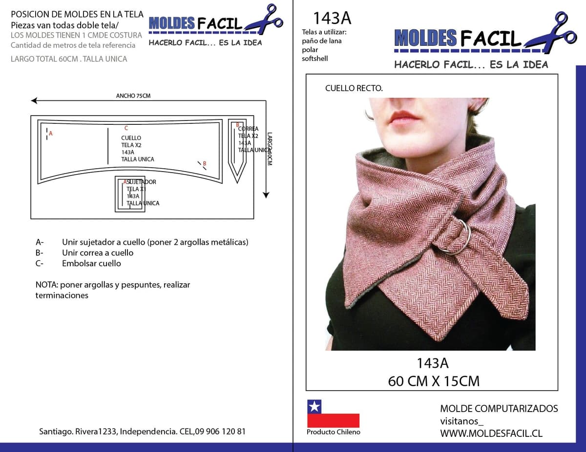 Patrón de costura Cuello recto — Moldes Fácil