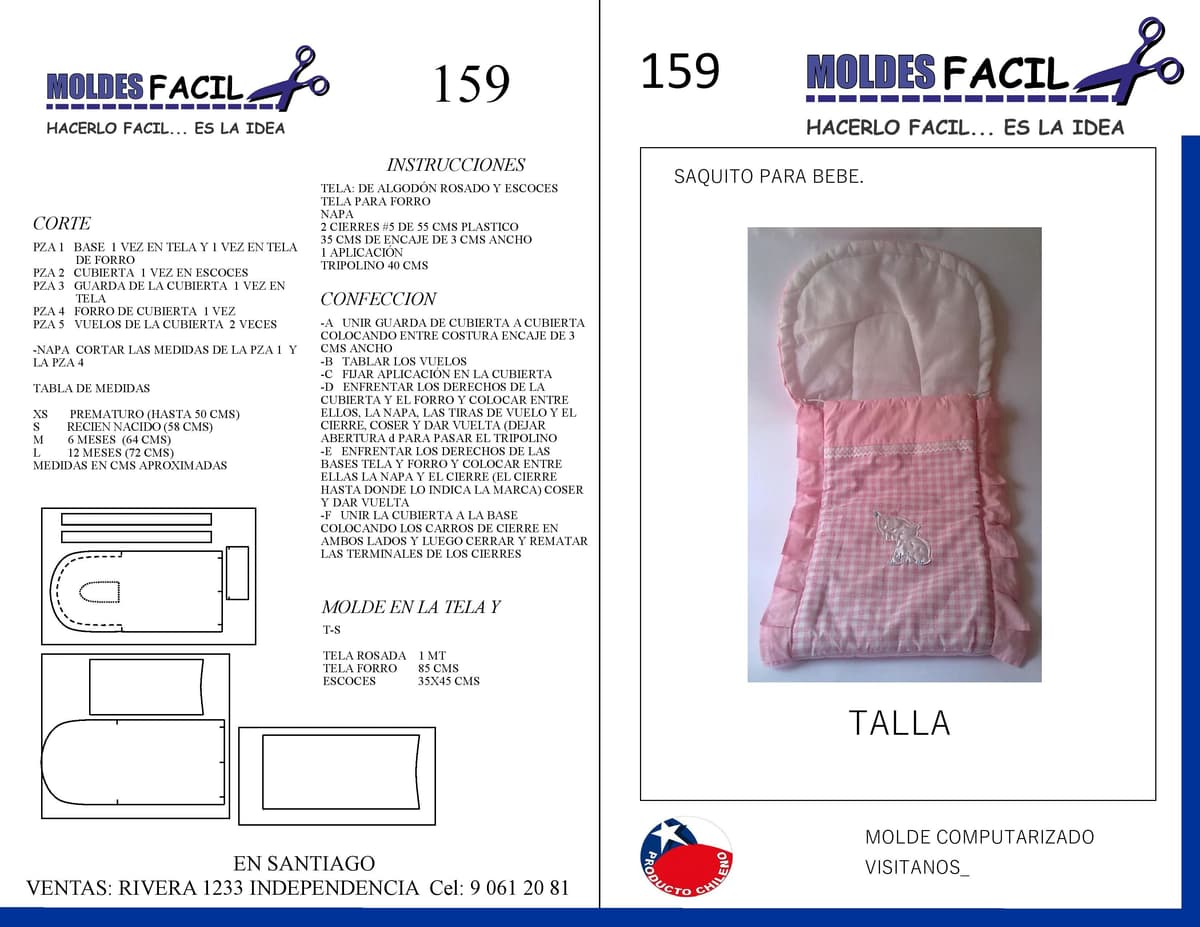 Patrón de costura Saquito para bebe — Moldes Fácil