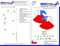 Vestido Típico Bandera de Chile - vista 1