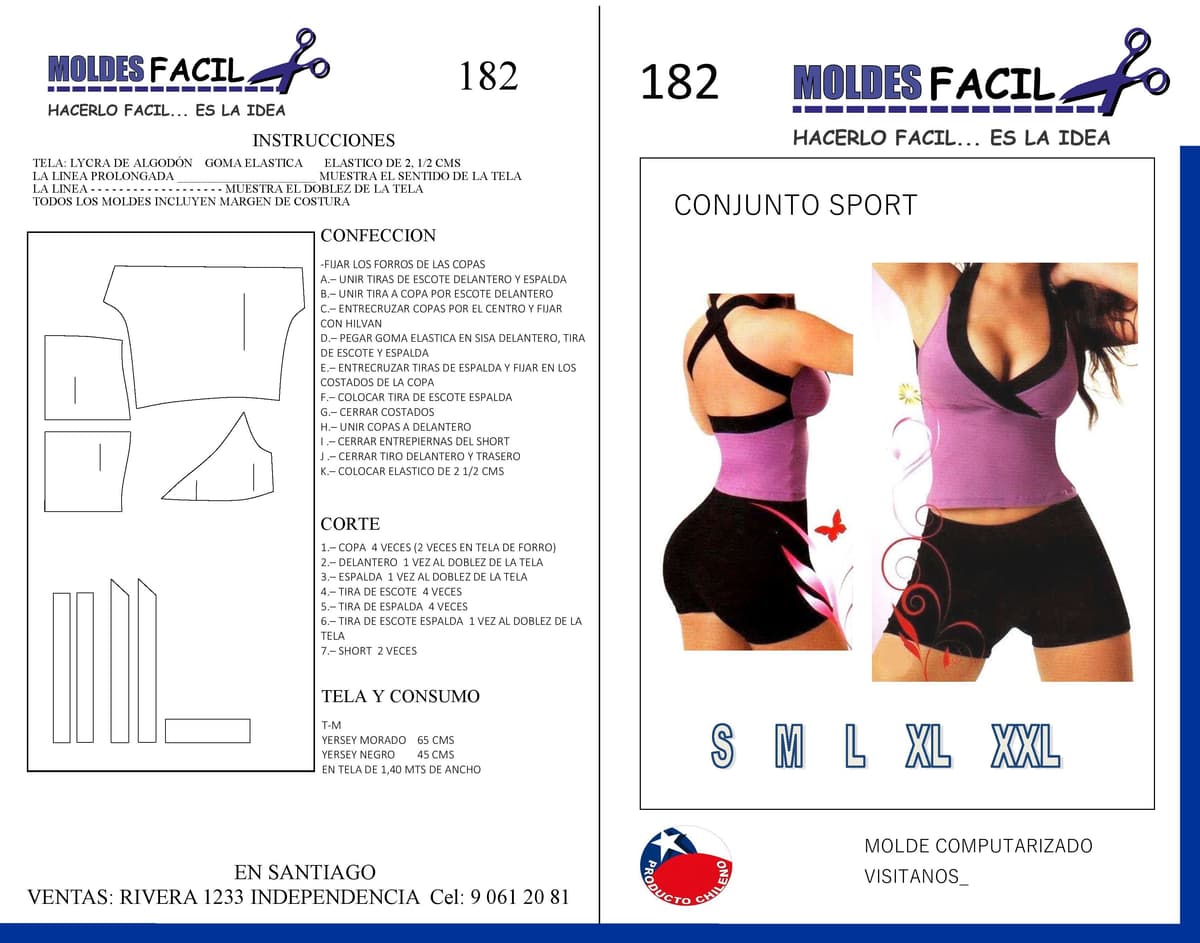Patrón de costura Conjunto Sport — Moldes Fácil