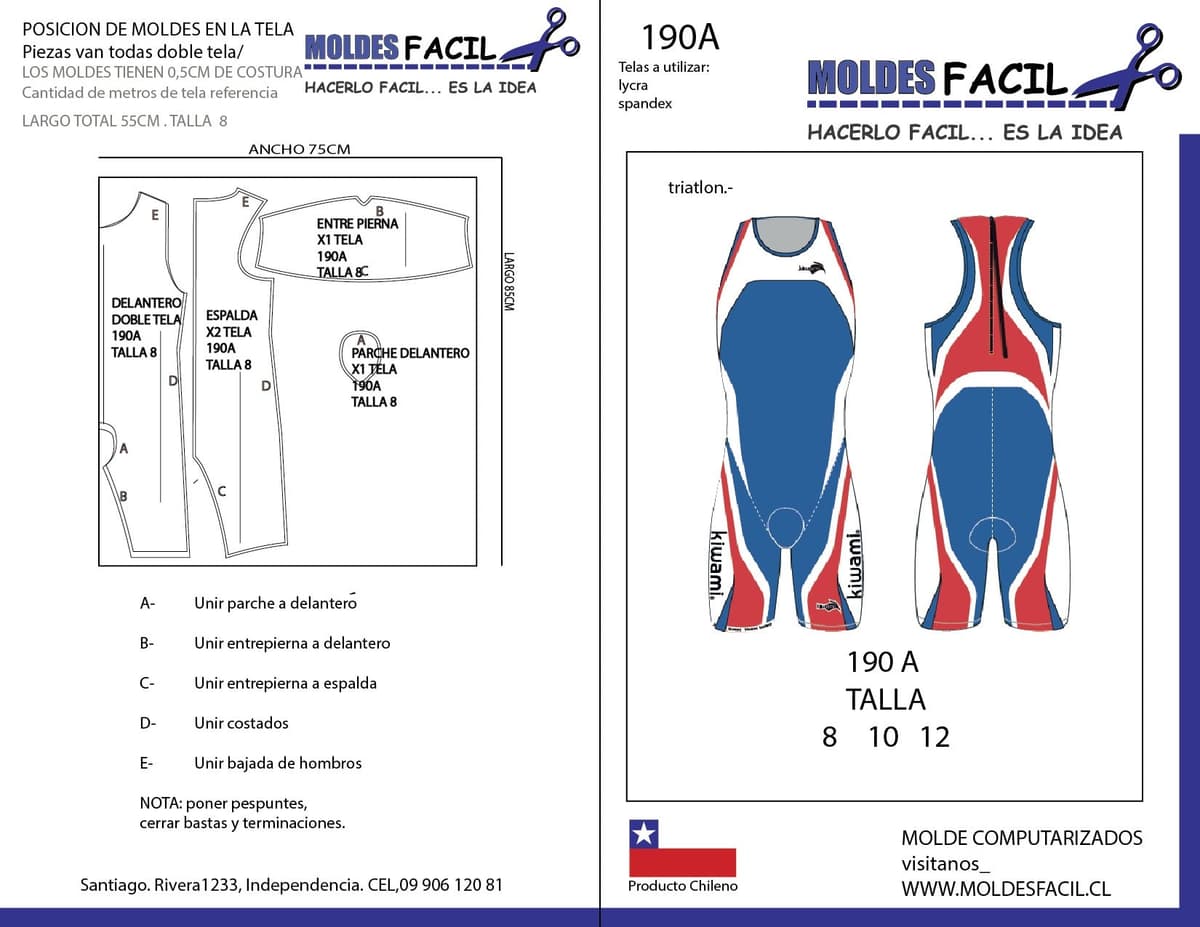Patrón de costura Triatlon — Moldes Fácil