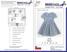 Vestido con tablas y cuello - vista 1