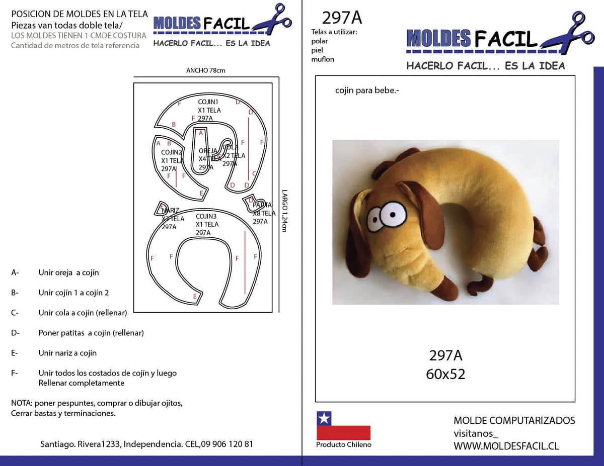 Patrón de costura Cojin para Bebé — Moldes Fácil
