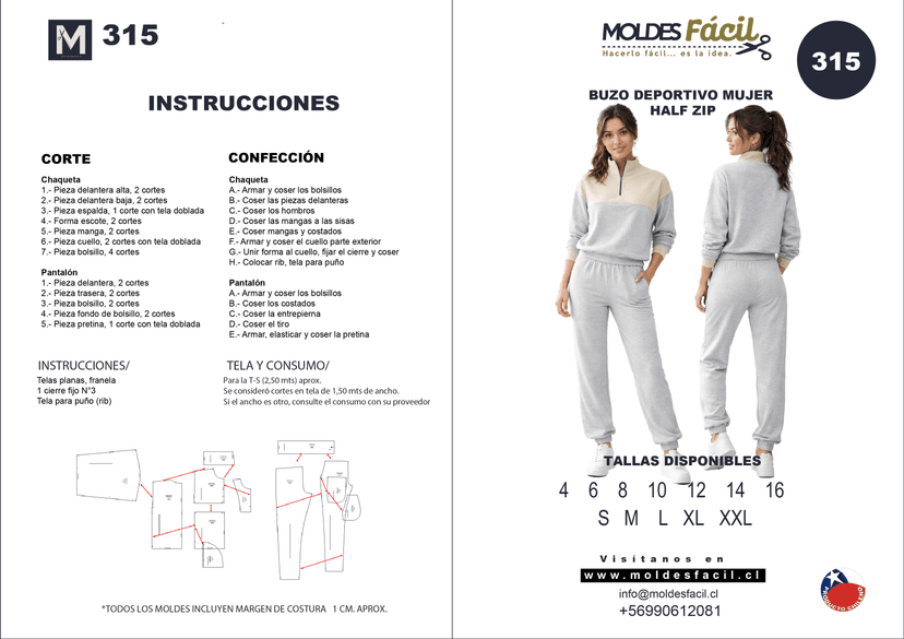 Buzo deportivo half ziper