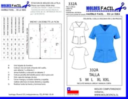 Delantal Cuello Cruzado en V Sin Pinzas - vista 1