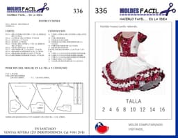 Vestido de Huasa Cuello Redondo - vista 1