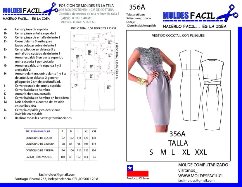 Vestido Cocktail con Pliegues