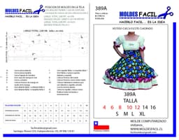 Vestido de Cueca Escote Cuadrado - vista 1