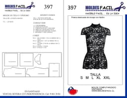 POLERA ELASTICADA DE ENCAJE CON FALDON - vista 1