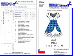 Vestido de Cueca Falda Tulipán - vista 1