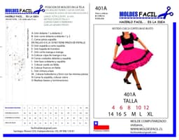 Vestido de Cueca Cortes Bajo Busto - vista 1