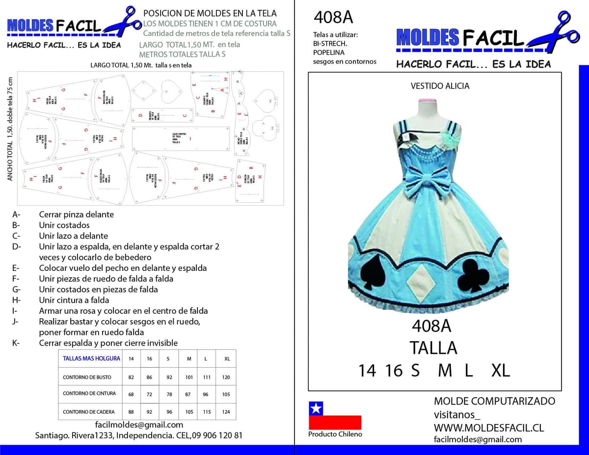 Patrón de costura Vestido Alicia — Moldes Fácil