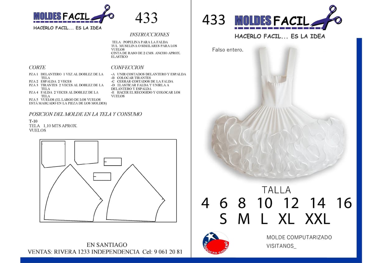 Patrón de costura Falso Entero — Moldes Fácil
