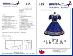 Vestido de Huasa Azul - vista 1