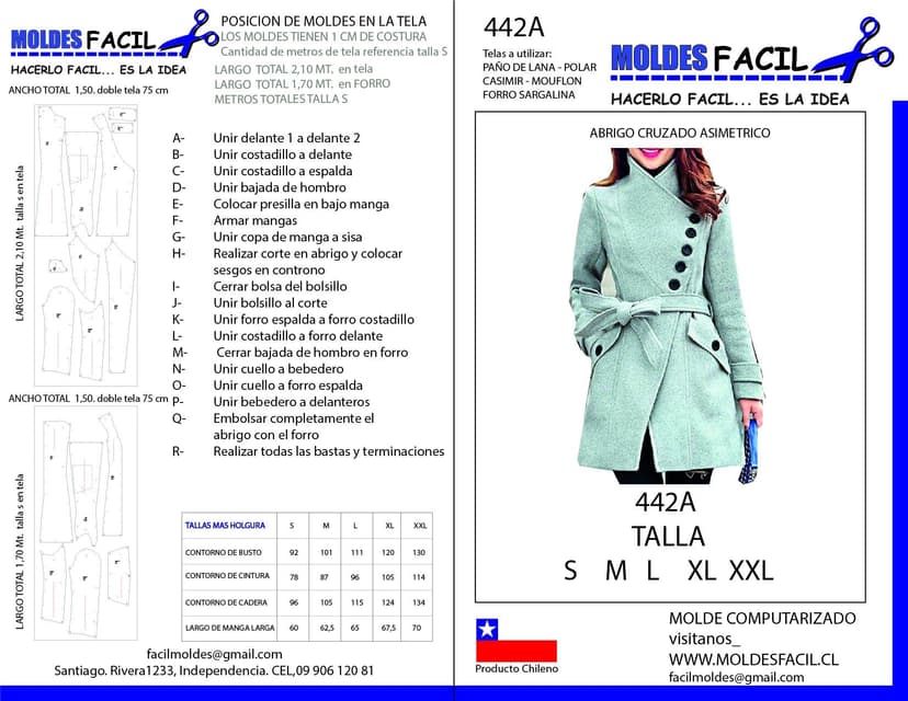 ABRIGO CRUZADO ASIMETRICO