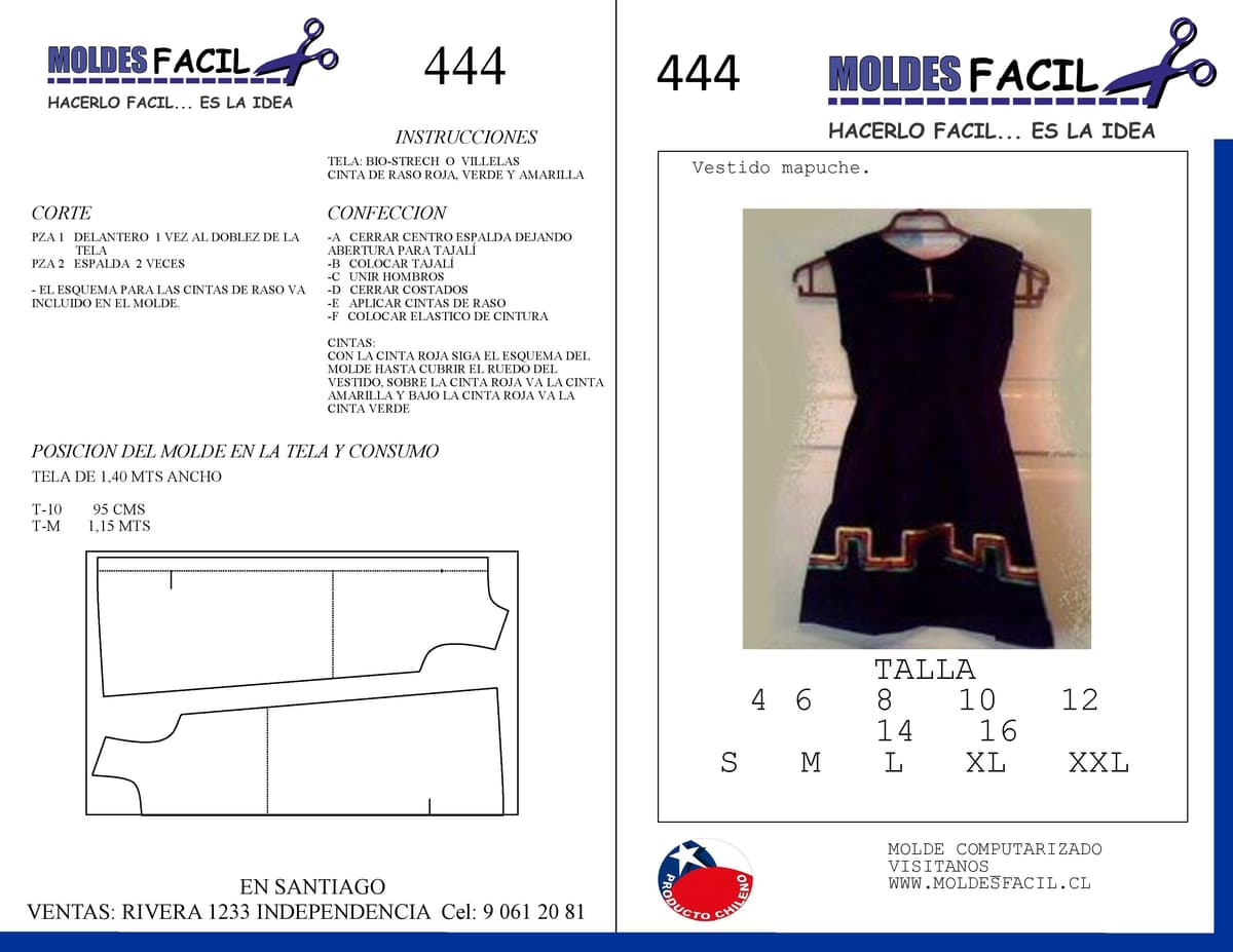 Patrón de costura Vestido de Mapuche — Moldes Fácil