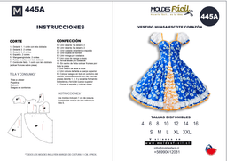 Vestido de Huasa Escote Corazón - vista 1